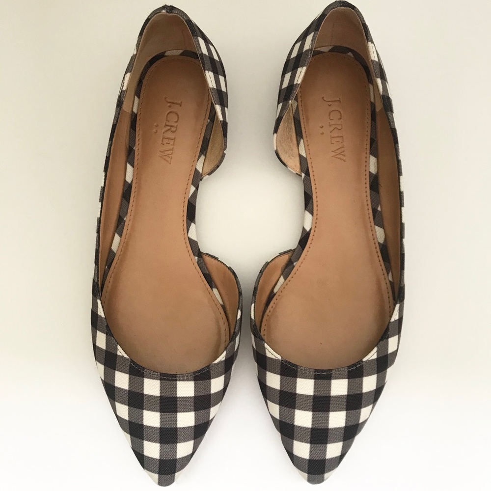 J Crew Gingham Flats